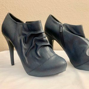 Navy Blue Heel Booties